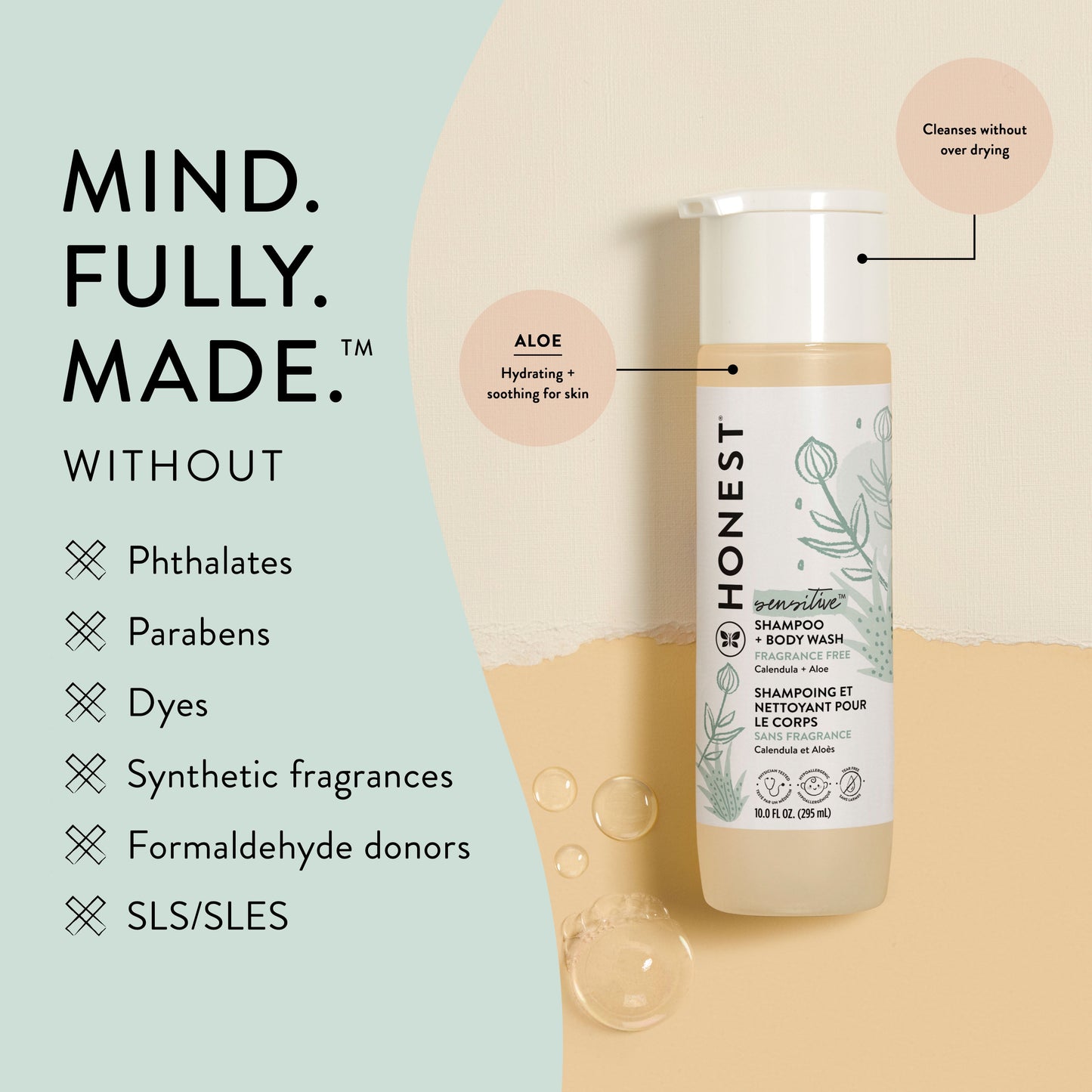 Company Sensitive 2-in-1 Fragrance-Free Shampoo and Body Wash, 10 Fl Oz