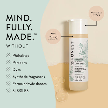 Company Sensitive 2-in-1 Fragrance-Free Shampoo and Body Wash, 10 Fl Oz