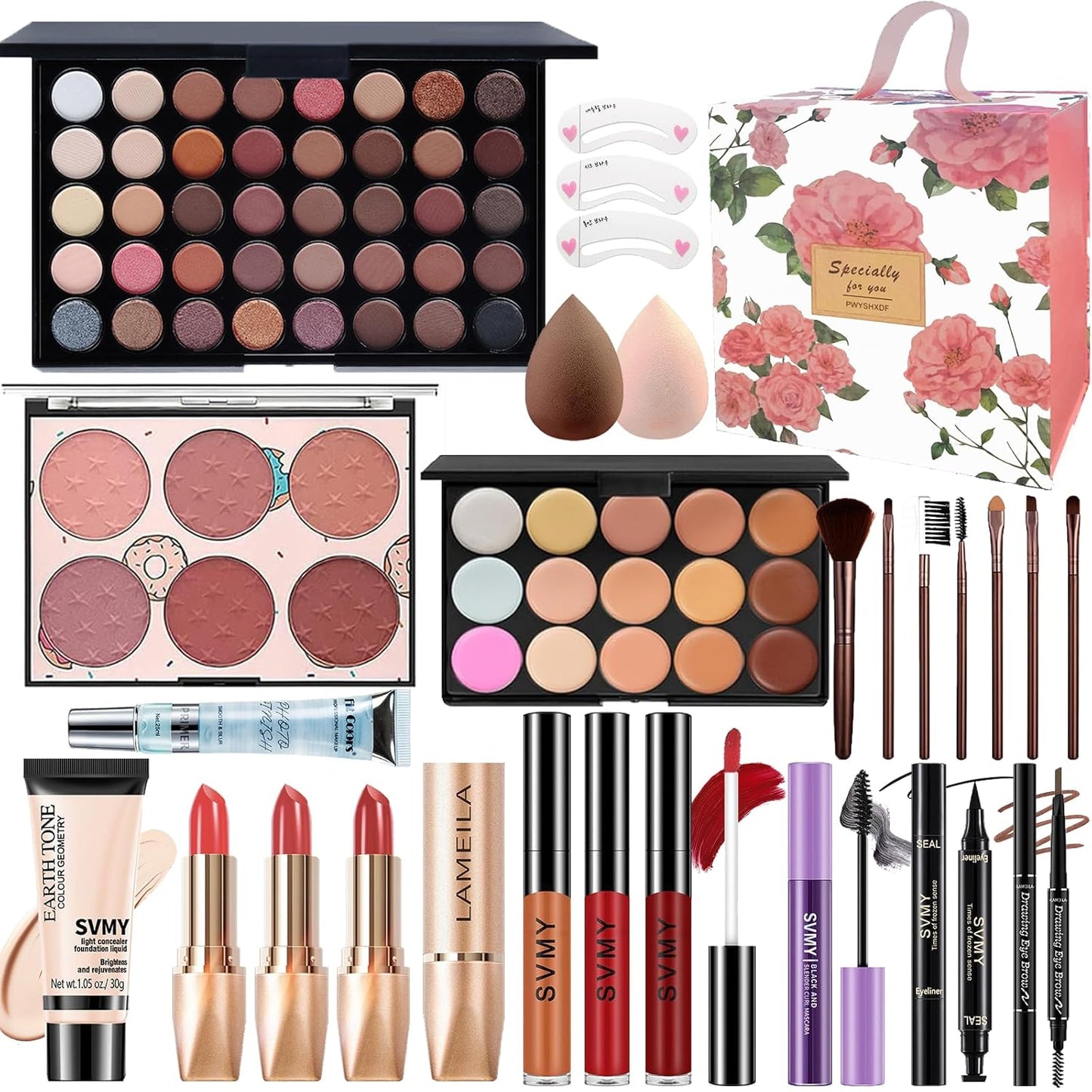 Professional Makeup Set for Women and Teens - Complete Kit with Eyeshadow Palette, Lip Gloss, and Face & Eye Makeup Essentials