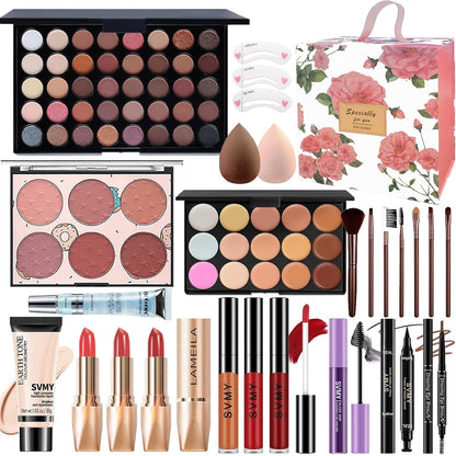 Professional Makeup Set for Women and Teens - Complete Kit with Eyeshadow Palette, Lip Gloss, and Face & Eye Makeup Essentials