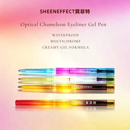 Sheeneffect Multichrome Iridescent Metallic Shimmer Gel Eyeliner - Waterproof, Vegan, Long-Lasting Longwear Eye Liner, Daily & Festival Makeup, Single Item Eyes Cosmetic Gift