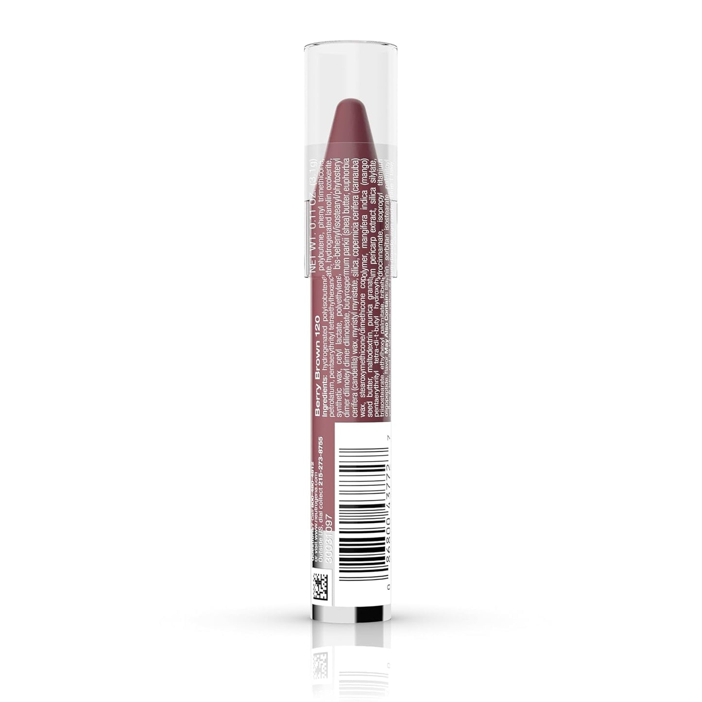 Neutrogena Moisture Smooth Color Stick for Lips - Hydrating Lipstick with Balm-Like Formula, Enriched with Shea Butter and Fruit Extracts, Shade 120 Berry Brown, 0.11 oz (Single Pack)