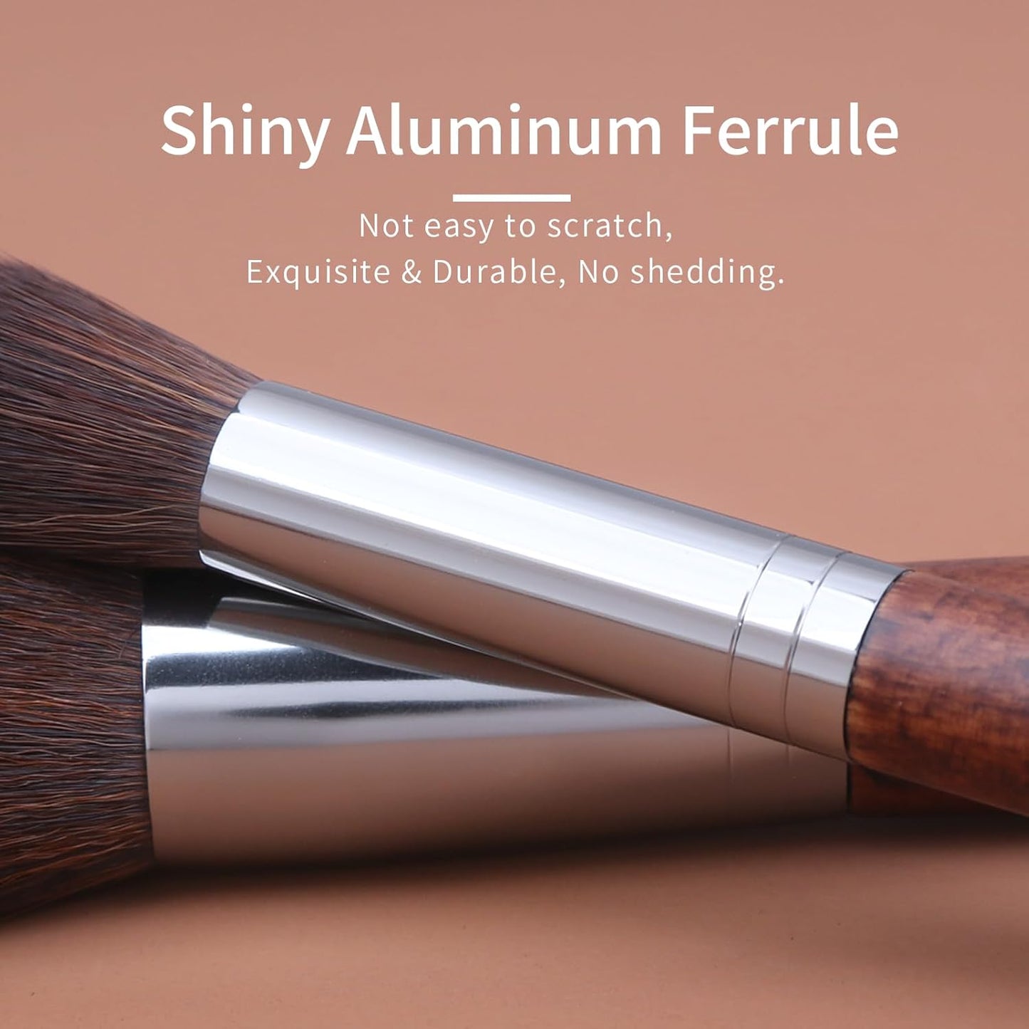 Professional Walnut Makeup Brush Set with Natural Pony Hair and Case
