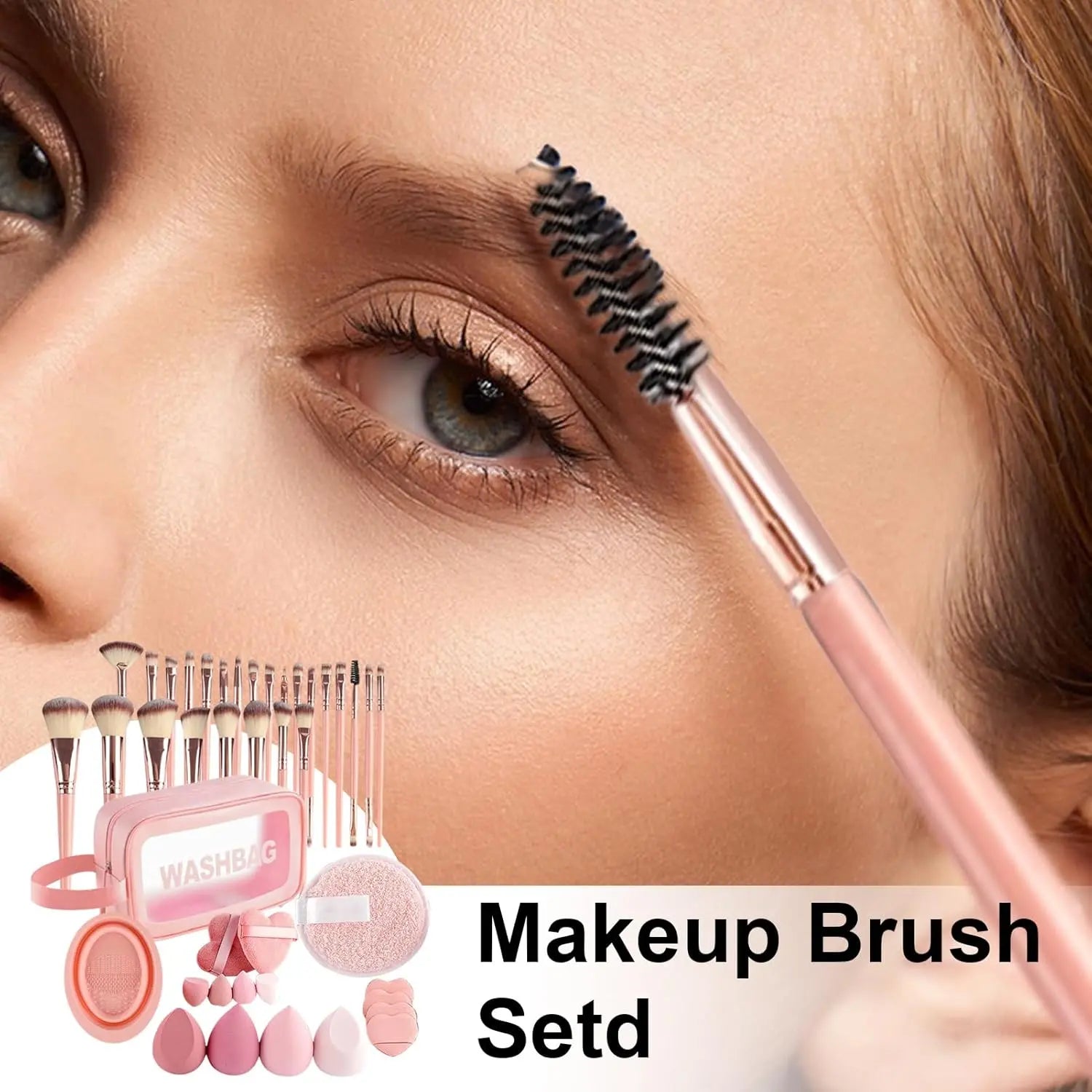 46-Piece Makeup Brush Set with Sponge – Synthetic Facial & Eye Makeup Brushes, Includes Travel Makeup Bag, Perfect for Foundation, Concealer, Powder, Blush & Eyeshadow, Soft Non-Shedding Bristles, Ideal for Daily Use & Gifting