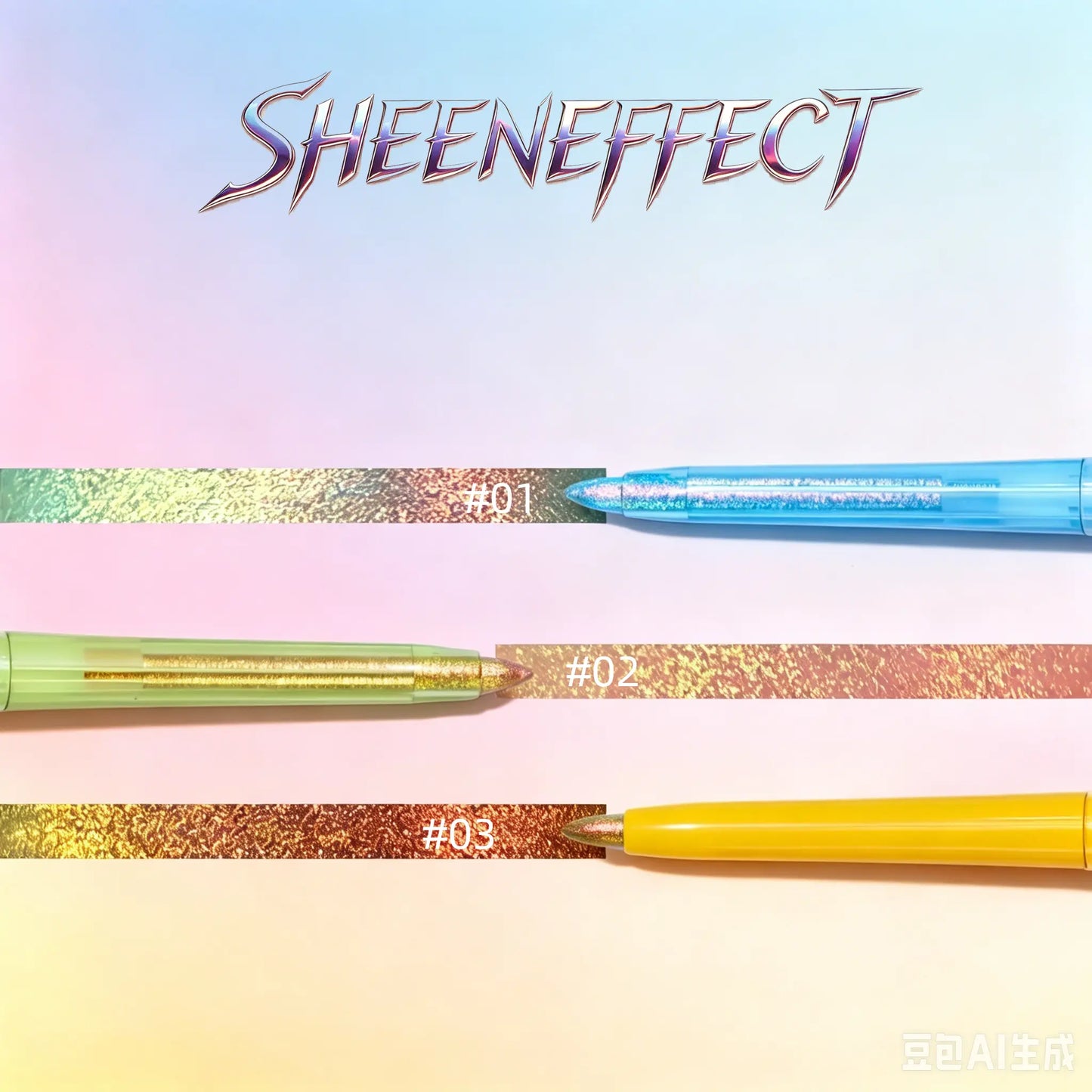 Sheeneffect Multichrome Iridescent Metallic Shimmer Gel Eyeliner - Waterproof, Vegan, Long-Lasting Longwear Eye Liner, Daily & Festival Makeup, Single Item Eyes Cosmetic Gift