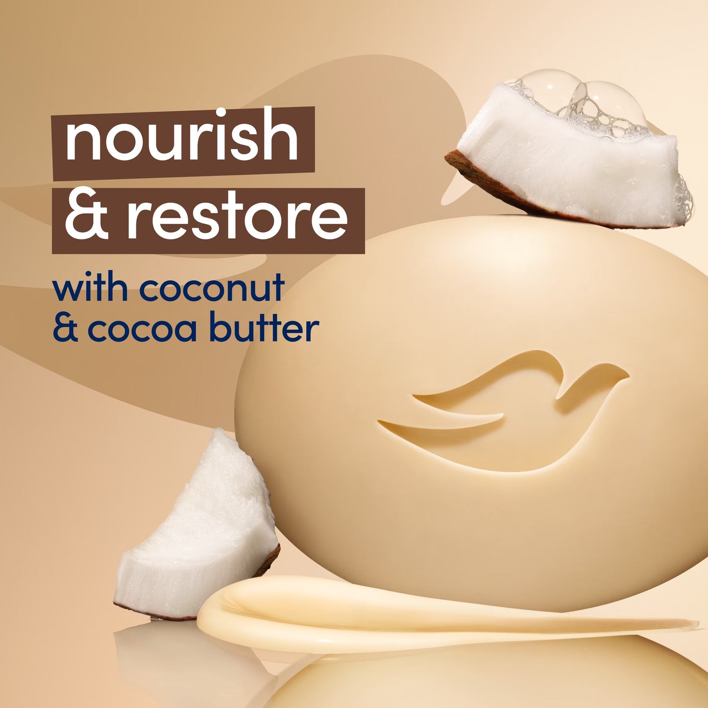 Beauty Bar Soap for Skin Restoration with Coconut and Cocoa Butter, Nourishing Formula, 3.75 Oz, Set of 8 Bars
