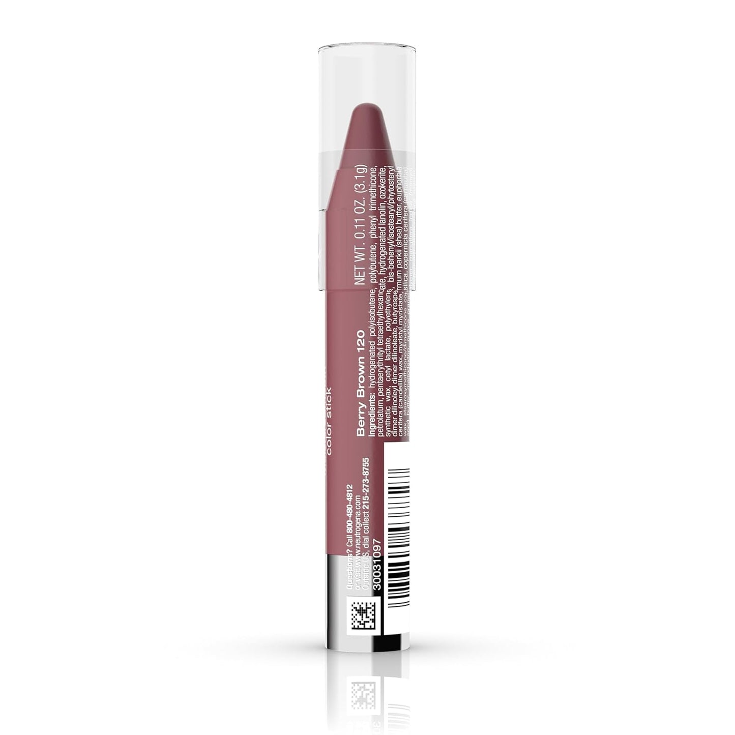 Neutrogena Moisture Smooth Color Stick for Lips - Hydrating Lipstick with Balm-Like Formula, Enriched with Shea Butter and Fruit Extracts, Shade 120 Berry Brown, 0.11 oz (Single Pack)