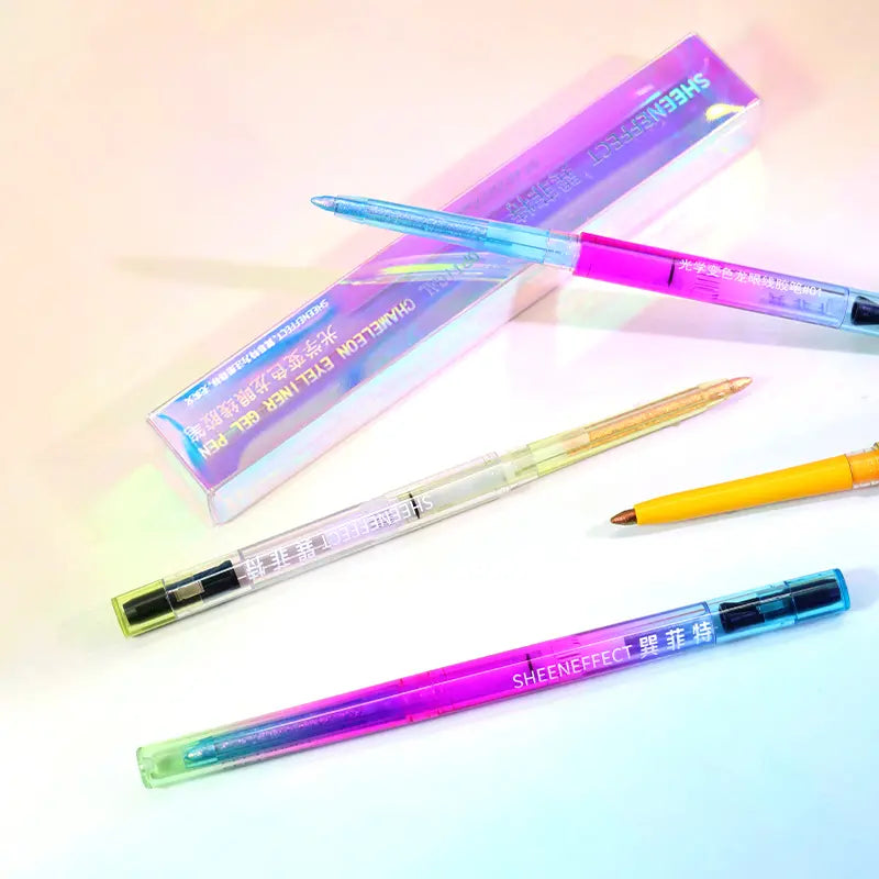 Sheeneffect Multichrome Iridescent Metallic Shimmer Gel Eyeliner - Waterproof, Vegan, Long-Lasting Longwear Eye Liner, Daily & Festival Makeup, Single Item Eyes Cosmetic Gift