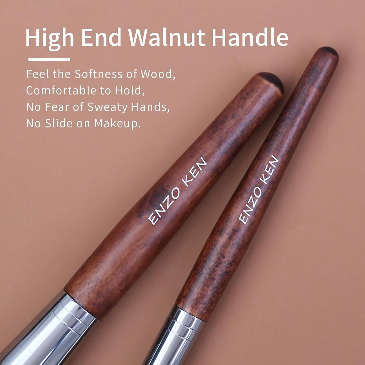 Professional Walnut Makeup Brush Set with Natural Pony Hair and Case