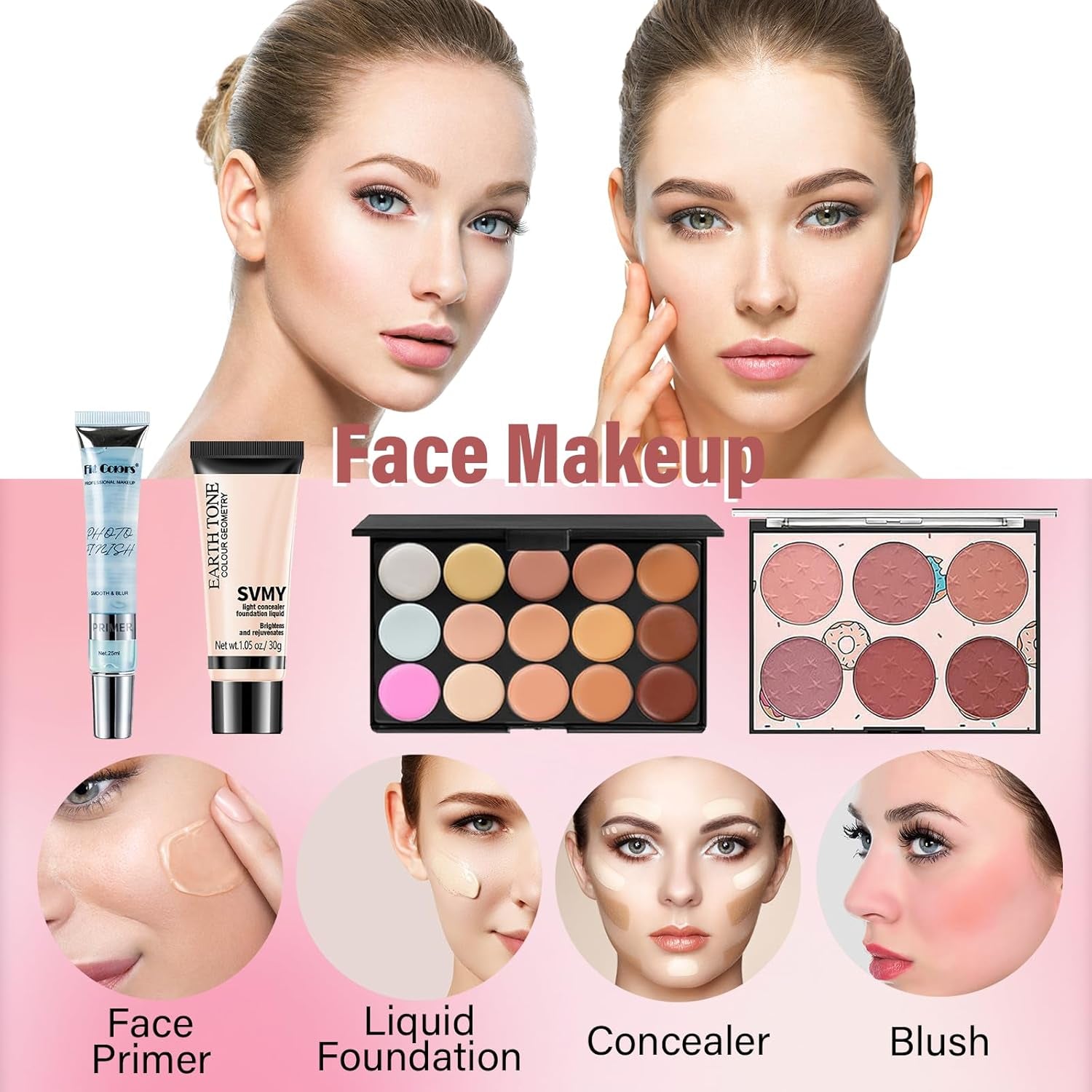 Professional Makeup Set for Women and Teens - Complete Kit with Eyeshadow Palette, Lip Gloss, and Face & Eye Makeup Essentials