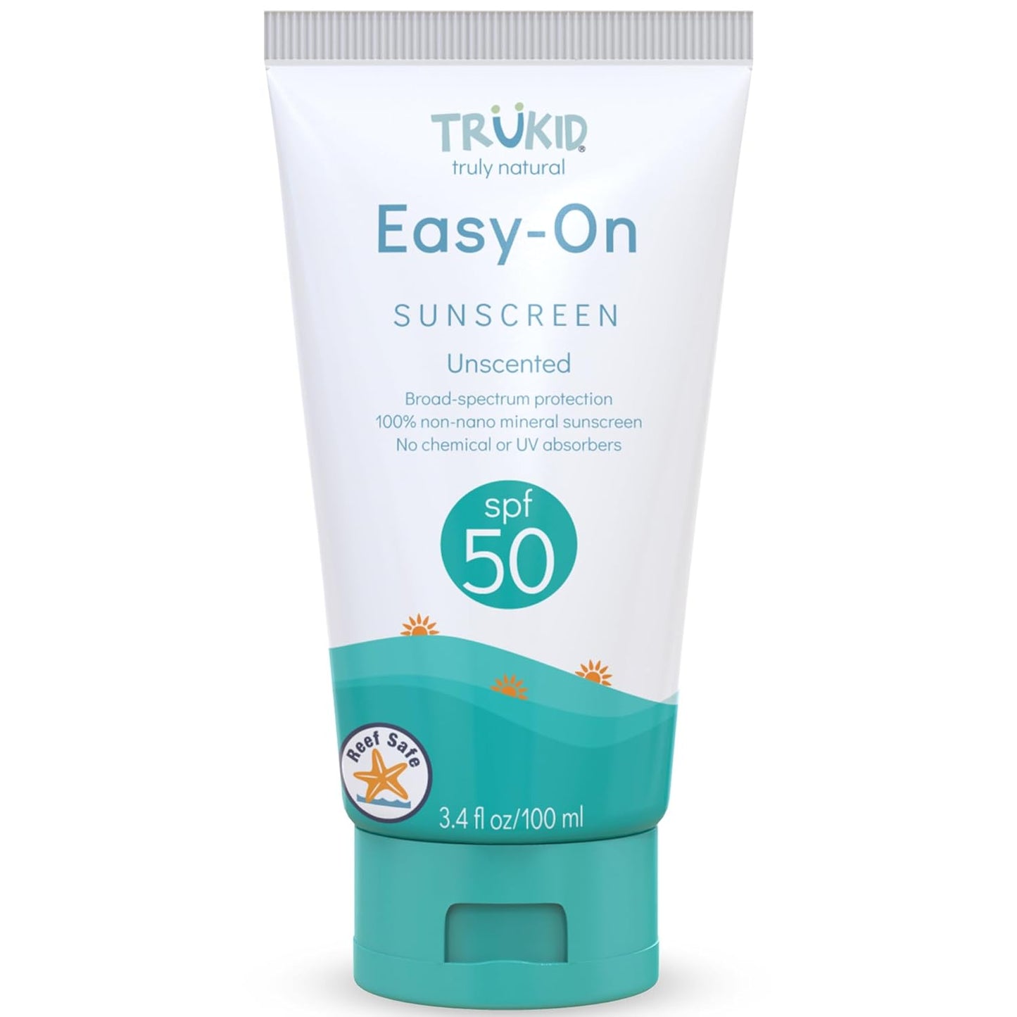 Mineral Sunscreen SPF 50 for Children and Infants - Non-Toxic Zinc Oxide Sunblock for Sensitive Skin, Unscented, Travel Size 3.4 Oz, FSA Eligible