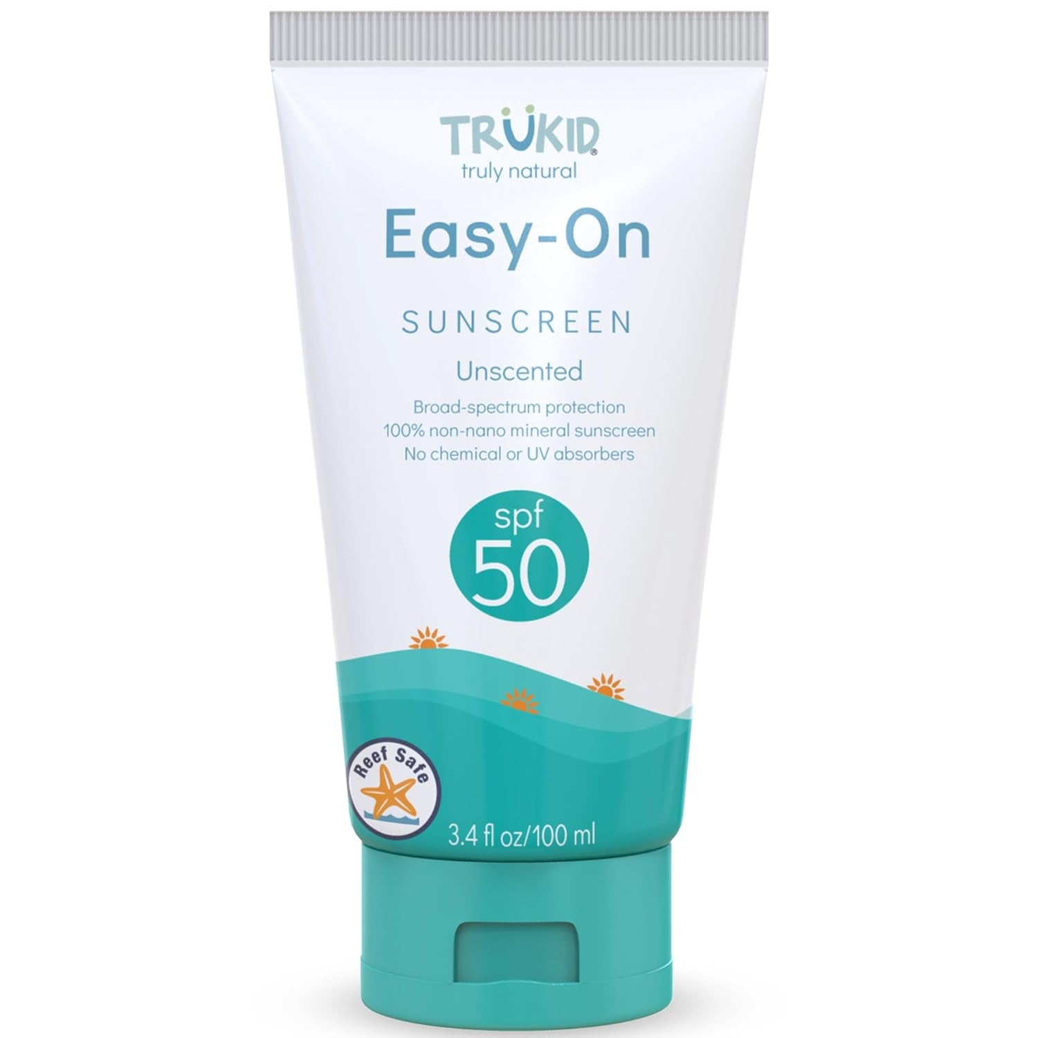 Mineral Sunscreen SPF 50 for Children and Infants - Non-Toxic Zinc Oxide Sunblock for Sensitive Skin, Unscented, Travel Size 3.4 Oz, FSA Eligible